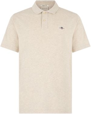 GANT Short Sleeve Polo With Logo - Natural
