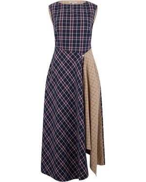 Barbour Midi Dress Dalbury Tartan - Blue