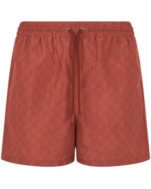 Gucci Swimsuit With Monogram Print - Red