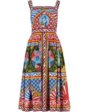 Dolce & Gabbana Printed Cotton Dress - Red