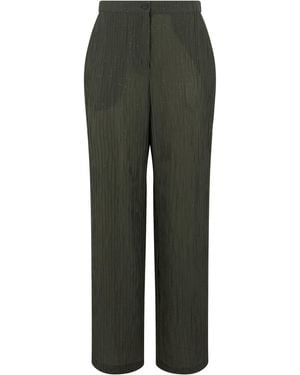 Emporio Armani Pleated Trousers With High Waist - Green
