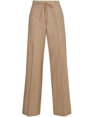 P.A.R.O.S.H. Cotton Wide-Leg Pants - Natural