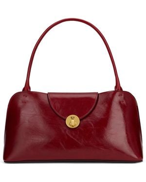 Versace Bosa a spalla Vivian media in pelle lucida - Rosso