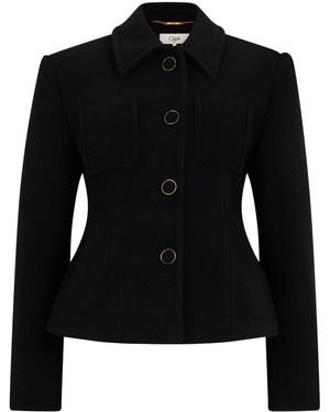 Chloé Jacket With Classic Collar And Buttons - Black