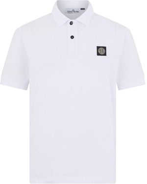 Stone Island Cotton Polo With Logo - White