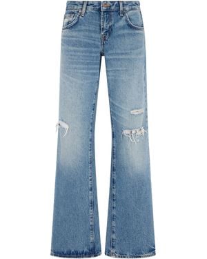 7 For All Mankind Wide-Leg Cotton Jeans - Blue