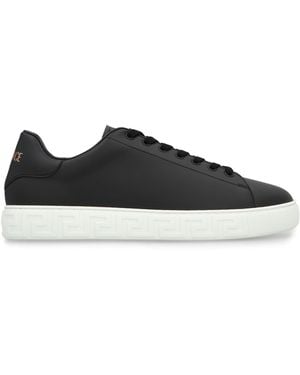 Versace Greca Leather Sneakers - Black