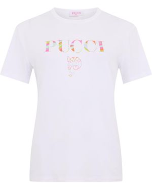 PUCCI Jersey T-Shirt With Print - White