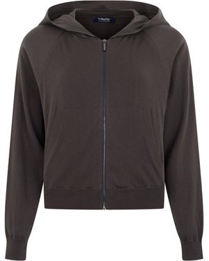 Max Mara Hooded Sweatshirt With Zipper - Grey