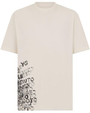Y-3 Cotton T-Shirt With Print - White