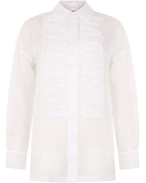 P.A.R.O.S.H. Silk Blouse With Ruffles - White