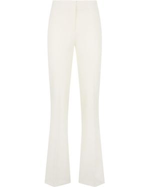 Pinko Hulka Flared Viscose Trousers - White