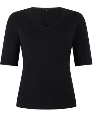 Emporio Armani Short Sleeve T-Shirt With V-Neck - Black