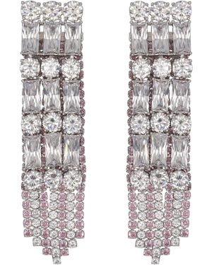 Self-Portrait Orecchini Crystal Pink Droplet - Bianco