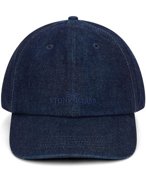 Stone Island Cappellino da baseball in denim - Blu
