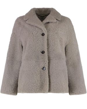 Max Mara Max Mara Violante Short Sheepskin Jacket Sheep Faux Fur & Shearling Coats - Brown