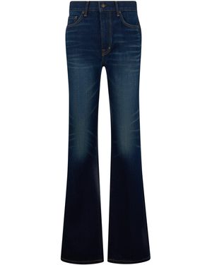 Tom Ford Pantaloni Svasati in Denim a vita alta - Blu