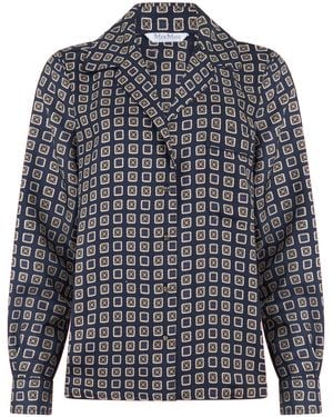 Max Mara Silk Printed Shirt - Grey