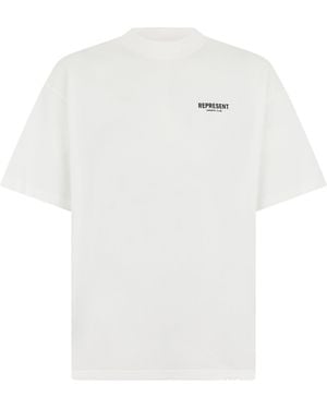 Represent Minimalist Cotton Short-Sleeve T-Shirt With Small Side Print - White