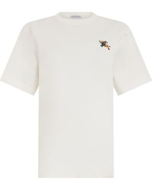 Burberry Cotton T-Shirt With Logo - White