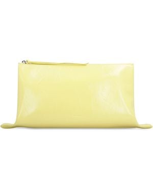 Jil Sander Sunny Leather Clutch For - Yellow
