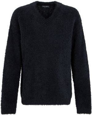 Dolce & Gabbana Jumper With V-Neck - Blue