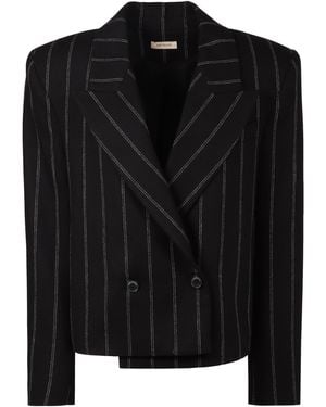 The Mannei Bert Double Breasted Blazer - Black