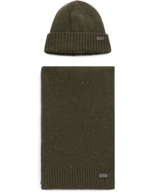 Barbour Winter Set Hat And Scarf - Green