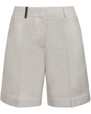 パンツ PESERICO Women Shorts  Burmudas P0412401919 075 GREY Lined organza Bermuda shorts | Peserico US
