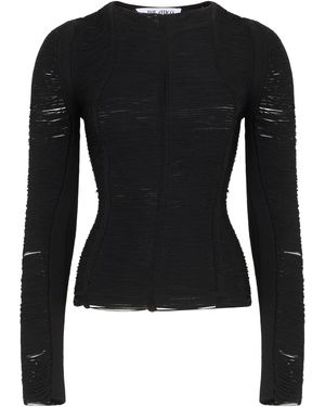 The Attico The Attico Fringe-Trimmed Viscose Blouse - Black