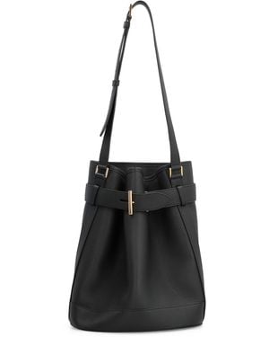 Tom Ford Medium Bucket Bag With Adjustable Shoulder Strap And Buckle Closure - Black