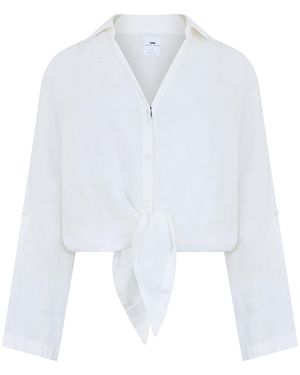 Lois Short Linen Shirt - White