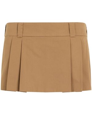 Miu Miu Gonna corta plissettata - Neutro