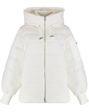 Pinko Crusca Hooded Short Down Jacket - White