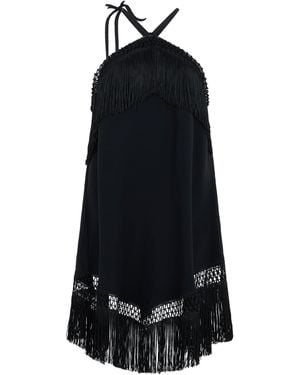 LES FILLES D'EVA Short Dress With Fringes - Black