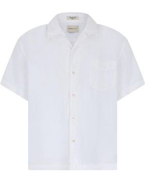 GANT Linen Short-Sleeve Shirt - White