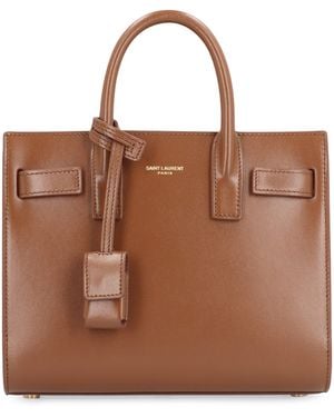 Saint Laurent Borsa a mano Sac De Jour in pelle - Marrone