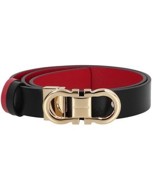 Ferragamo Cintura reversibile Gancini in pelle - Bianco