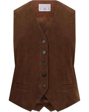 GIUSEPPE DI MORABITO Suede Vest - Brown