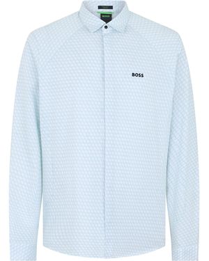 BOSS Stretch Cotton Shirt - Blue