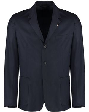 Paul Smith Wool-Cashmere Blend Two-Button Blazer For - Blue