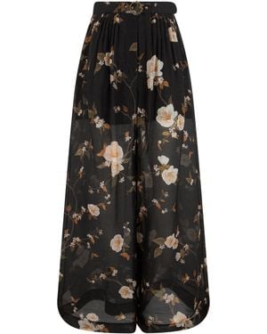 Zimmermann Palazzo Floral Trousers - Black