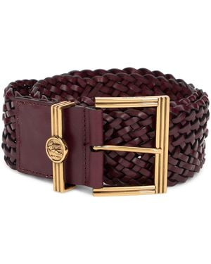 Etro Woven Leather Belt - Purple