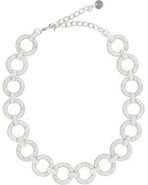 Self-Portrait Choker Crystal Link - White