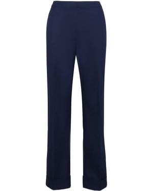 Aspesi High-Rise Cotton Trousers - Blue
