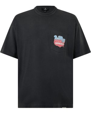 Represent Comfortable T-Shirt With Stylish Logo - Black