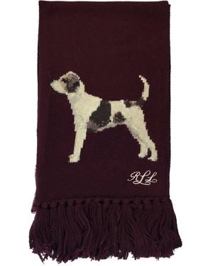 Ralph Lauren Sciarpa in misto lana con motivo jacquard - Viola