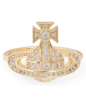 Vivienne Westwood Little Orb Ring With Crystals - White