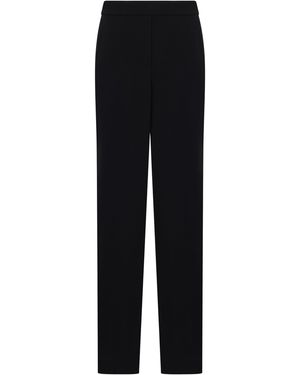 P.A.R.O.S.H. Straight Leg Pants With Elastic Waistband - Black