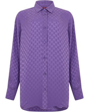 Gucci Camicia in seta monogram - Viola